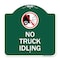 Signmission Driveway Sign No Truck Idling W/ Graphic, Green & White Aluminum Sign, 18" x 18", GW-1818-24125 A-DES-GW-1818-24125 - alternate 1